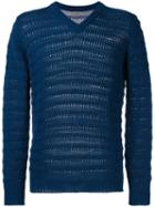 Nuur Ribbed Detail Sweatshirt, Men's, Size: 46, Blue, Cotton