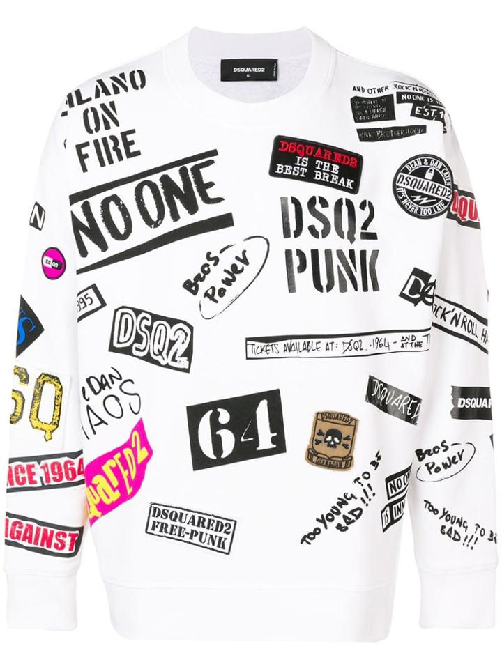 Dsquared2 Printed Logos Sweatshirt - White