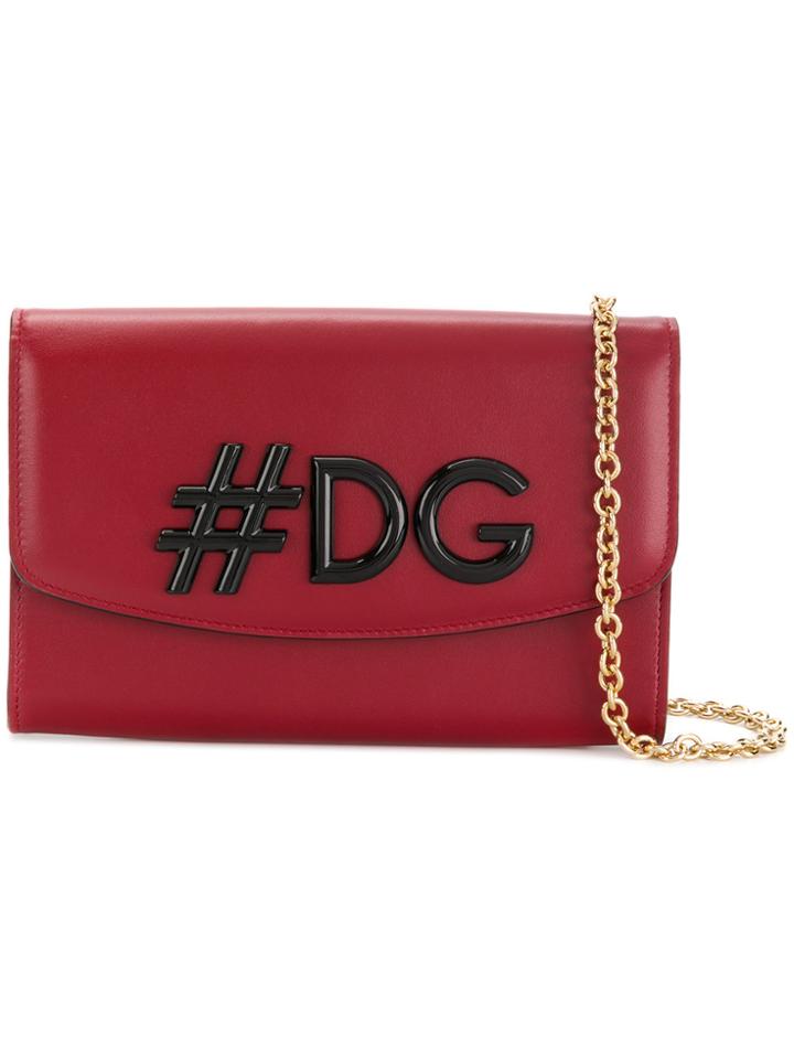 Dolce & Gabbana Hashtag Logo Satchel Bag - Red