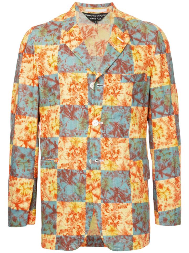 Comme Des Garçons Vintage Tie-dye Checkerboard Jacket - Multicolour