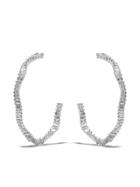 Suzanne Kalan 18kt White Gold 45mm Wave Diamond Hoops