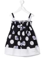 Lapin House - Polka Dot Dress - Kids - Cotton/spandex/elastane/tactel - 3 Yrs, Toddler Girl's, Blue