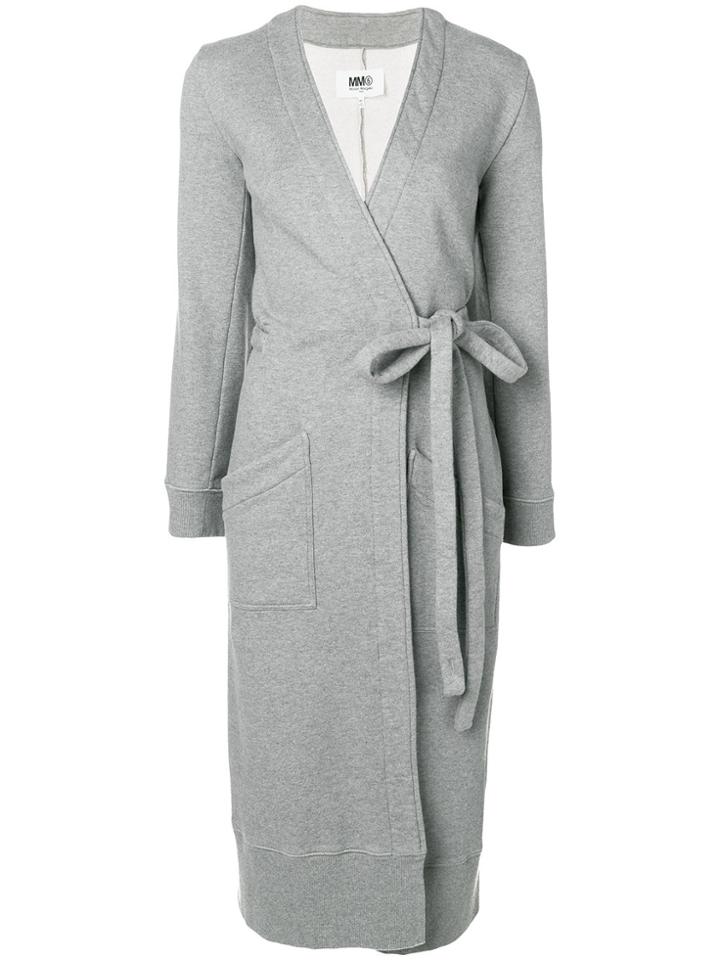 Mm6 Maison Margiela Belted Sweater Coat - Grey