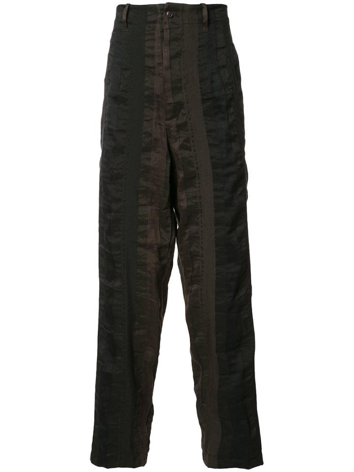 Uma Wang Striped Trousers, Size: Large, Blue, Linen/flax/polyester