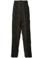 Uma Wang Striped Trousers, Size: Large, Blue, Linen/flax/polyester