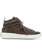 Moncler Suede High Top Trainers - Brown