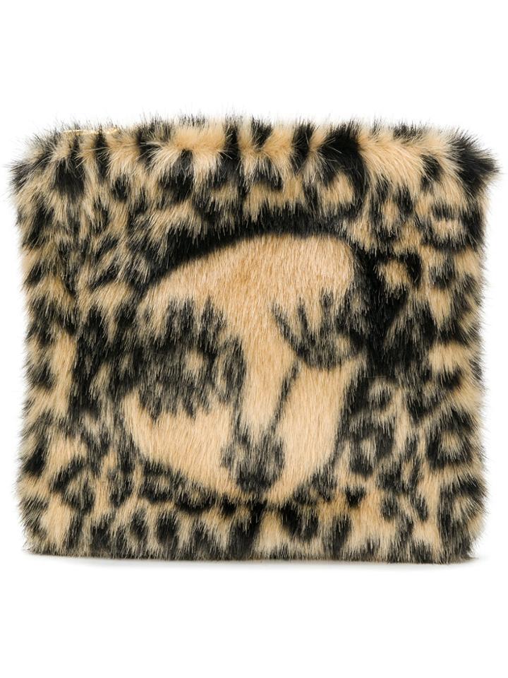 Shrimps Dory Fur Face Clutch - Nude & Neutrals