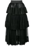 Dolce & Gabbana Tiered Ruffled Midi Skirt - Black