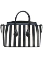 Bally - Striped Tote - Women - Calf Leather - One Size, Black, Calf Leather