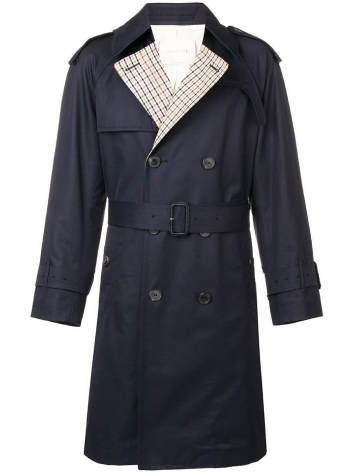 Mackintosh Checked Back Trench Coat - Brown