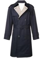 Mackintosh Checked Back Trench Coat - Brown