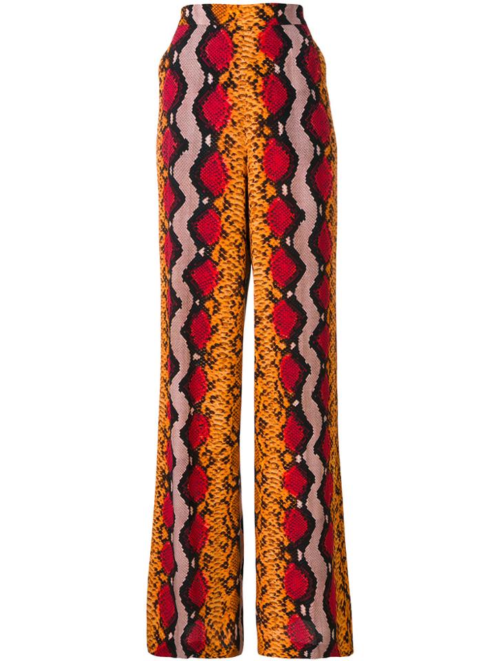 Etro Snake Print Palazzo Trousers - Yellow & Orange