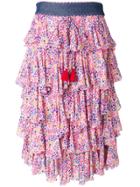 Philosophy Di Lorenzo Serafini Tiered Flora Skirt - Pink & Purple