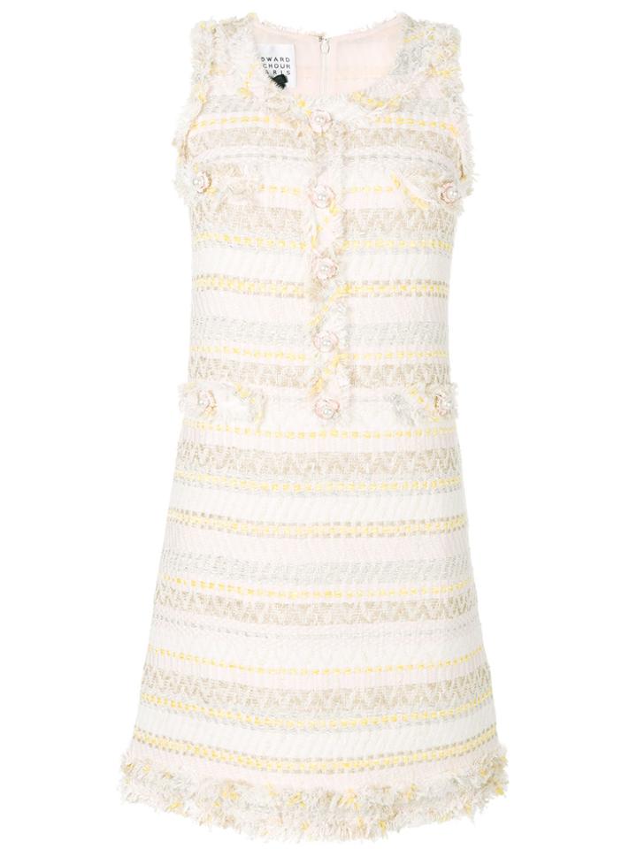 Edward Achour Paris Tweed Dress - Pink & Purple