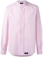 Bleu De Paname - Mandarin Neck Slim-fit Shirt - Men - Cotton - L, Pink/purple, Cotton
