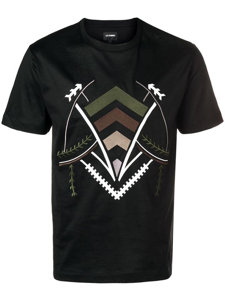 Les Hommes Embroidered T-shirt - Black