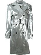 Wanda Nylon Metallic (grey) Trench Coat, Women's, Size: 36, Polyester/polyurethane
