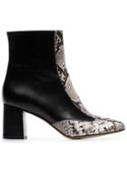 Kalda Black Gata 70 Snakeskin Print Ankle Boots
