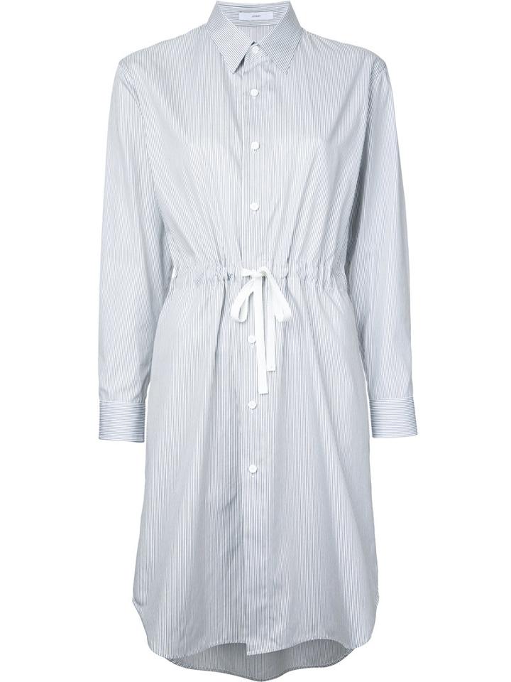 Astraet - Striped Shirt Dress - Women - Cotton - One Size, White, Cotton