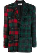 Danielle Guizio Asymmetric Plaid Blazer - Green