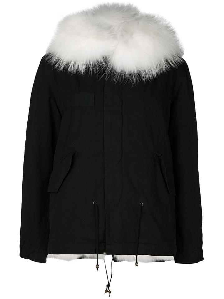 Mr & Mrs Italy Fur Trimmed Parka - Black