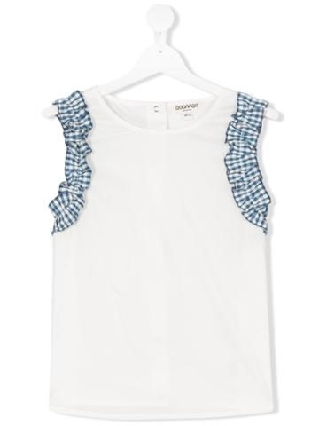 Goganga Teen Gingham Ruffle Trim Vest Top - White