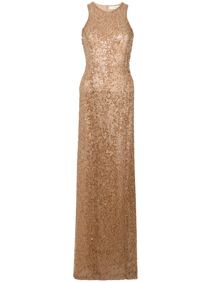 Galvan Sequin Racer-back Dress - Brown