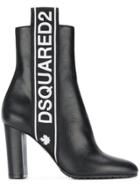 Dsquared2 Logo Stripe Ankle Boots - Black