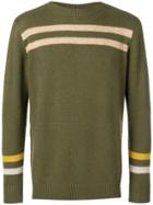 The Elder Statesman Stripe Fitted Sweater - Green