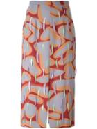 Marco De Vincenzo Feather Embroidered Midi Skirt, Women's, Size: 40, Polyester