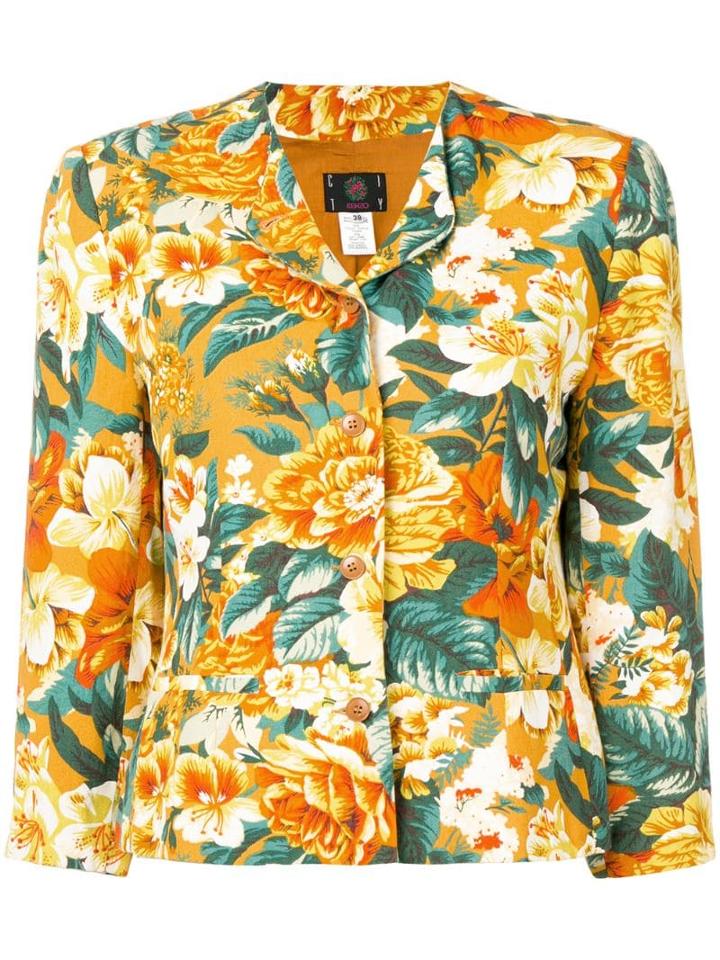 Kenzo Pre-owned 1990's Floral Blazer - Yellow
