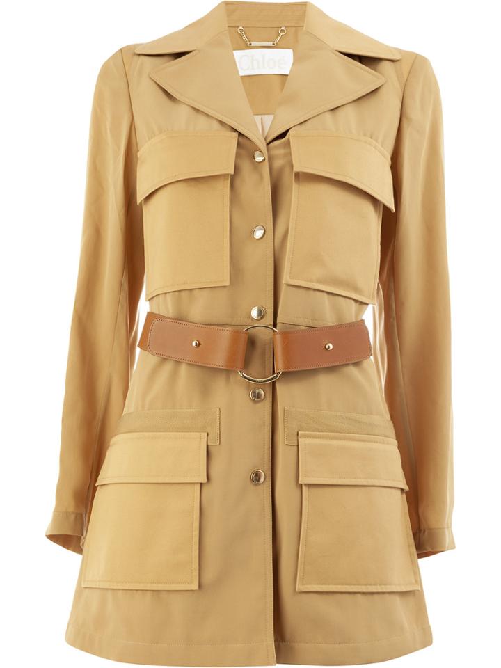 Chloé Belted Jacket - Brown