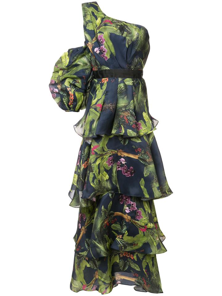 Johanna Ortiz Laurel Tiered Forest Dress - Blue