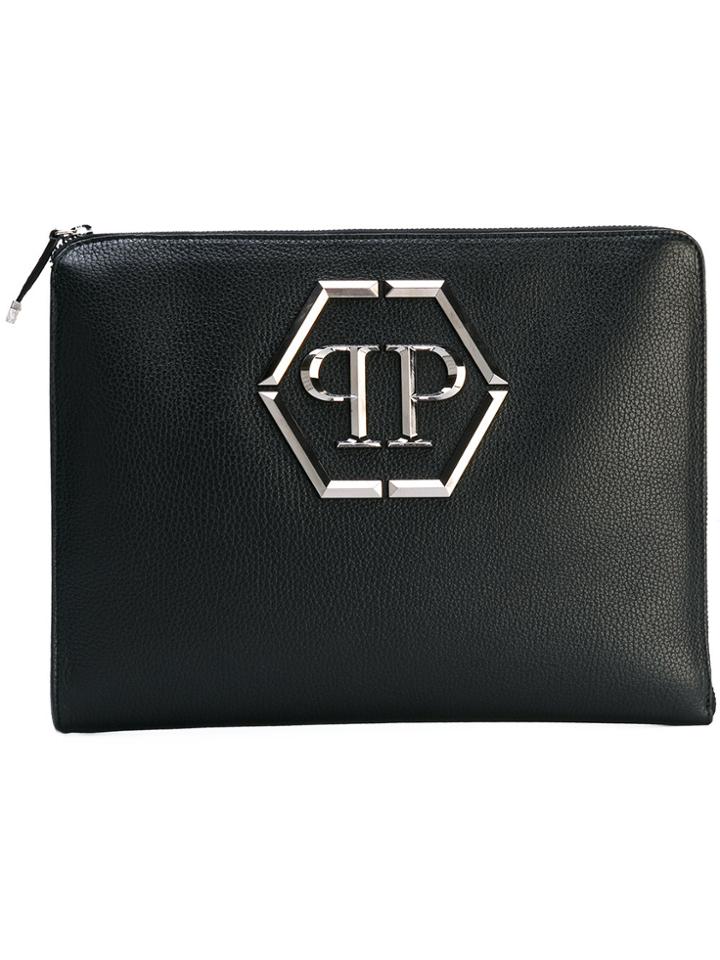 Philipp Plein Logo Plaque Pouch - Black