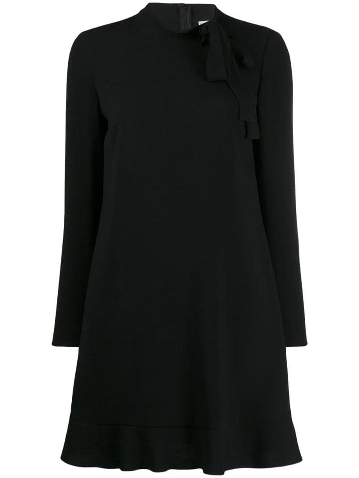 Red Valentino Bow Detail Flared Mini Dress - Black