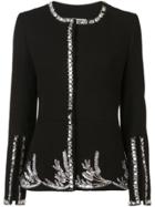 Oscar De La Renta Bejewelled Fitted Jacket - Black