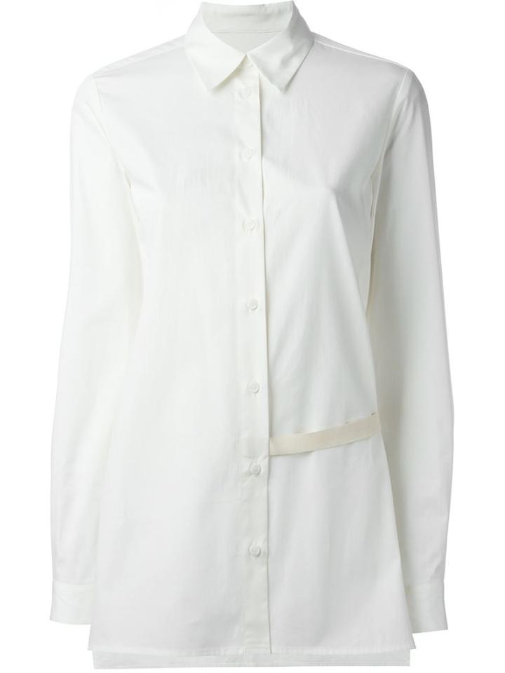 Mm6 Maison Margiela Strap Detail Shirt, Women's, Size: 38, Nude/neutrals, Cotton