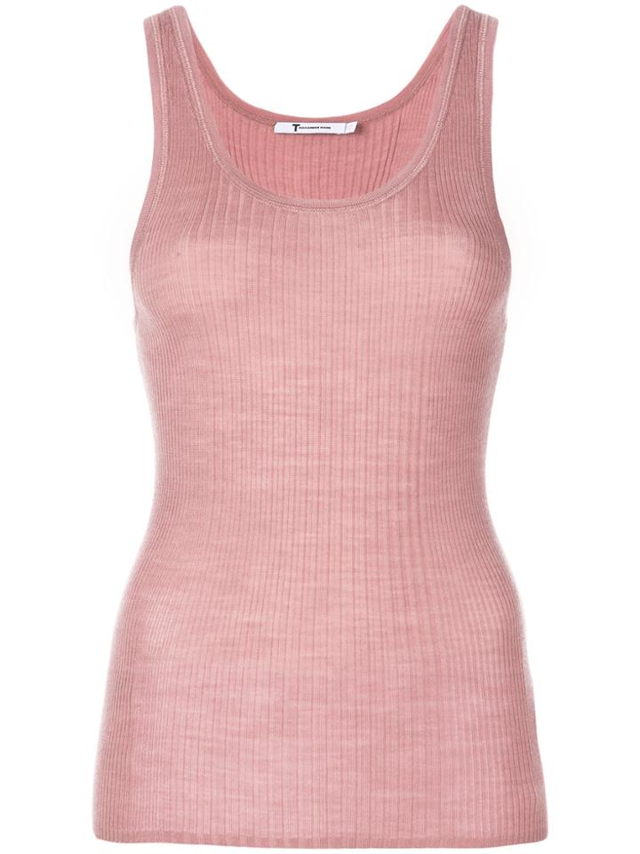 T By Alexander Wang Knitted Tank Top - Pink & Purple