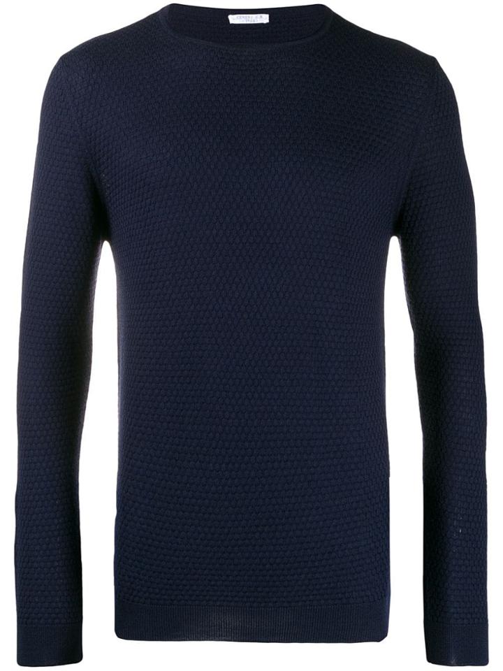 Cenere Gb Textured Fine Knit Sweater - Blue