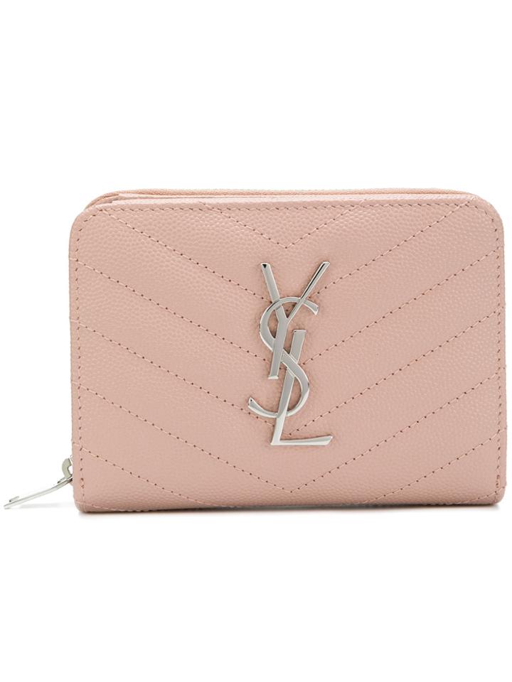 Saint Laurent Zipped Compartment Wallet - Pink & Purple