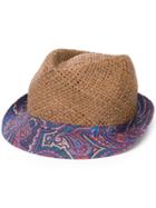 Etro Paisley Print Brim Hat - Brown