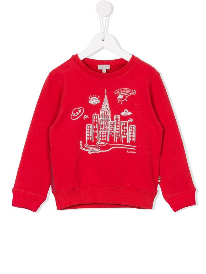Paul Smith Junior City Landscape Print Sweatshirt, Toddler Boy's, Size: 5 Yrs, Red