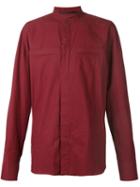 Haider Ackermann Band Collar Shirt, Men's, Size: Small, Red, Cotton