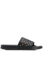 Versace Jeans Studded Sliders - Black