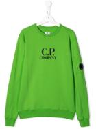 Cp Company Kids Logo Print Sweatshirt - Green