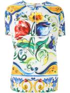 Dolce & Gabbana Majolica Print T-shirt, Women's, Size: 40, Cotton