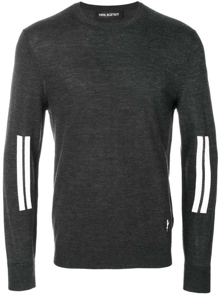 Neil Barrett Stripe Detail Jumper - Grey