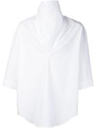 Damir Doma Cowl Neck Shirt, Men's, Size: L, White, Cotton