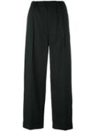 Lucio Vanotti - Drop-crotch Straight Trousers - Women - Cotton/spandex/elastane - 1, Black, Cotton/spandex/elastane