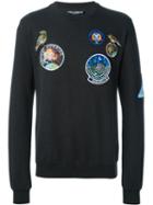 Dolce & Gabbana Patch Sweatshirt, Men's, Size: 52, Black, Cotton